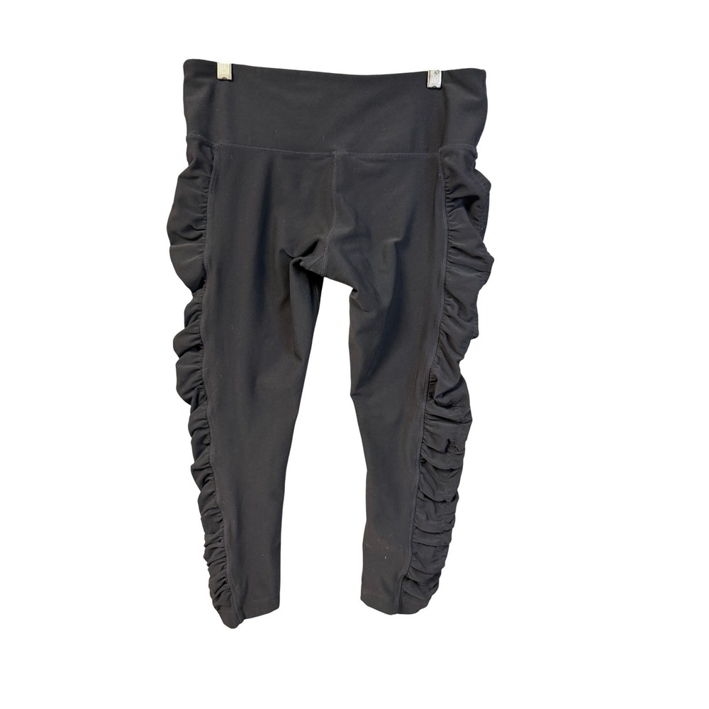 MPG Women's Black Ruched Side Leggings Activewear Pants Size M Medium